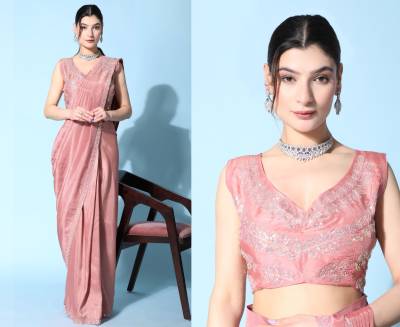 DN 242 By Amoha Designer Partywear Readymade Saree Collection